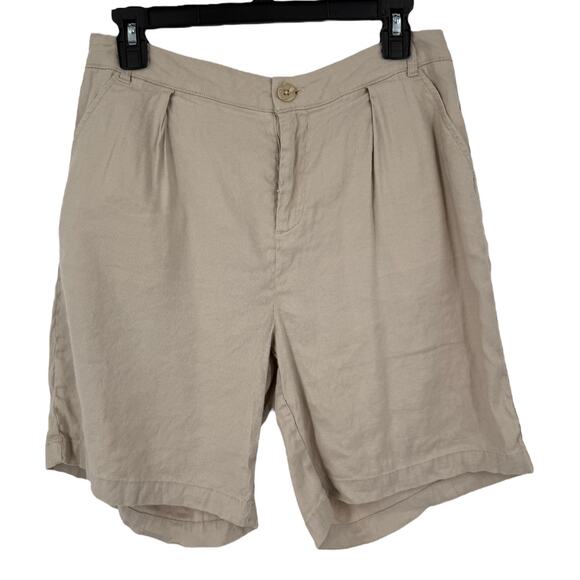 NYDJ Shorts relaxed linen casual tan size 4 - Picture 1 of 6